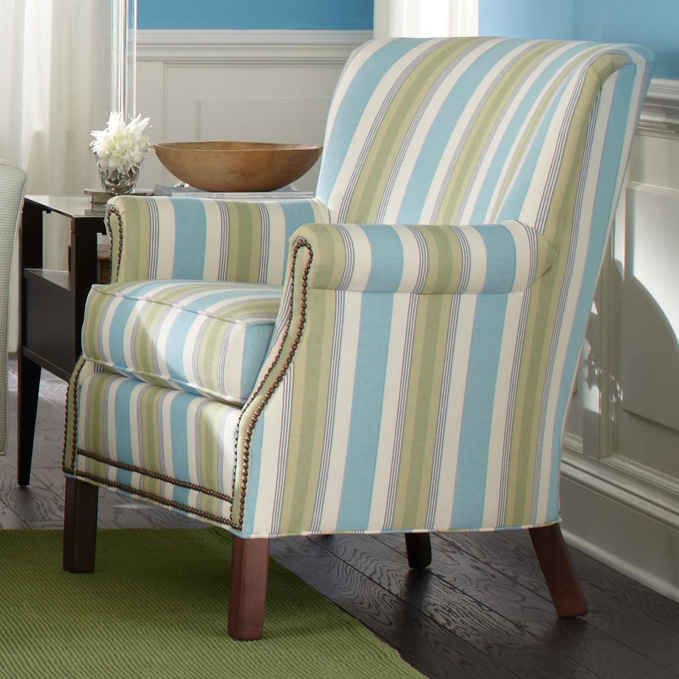 Mckenna gray and hotsell cream stripe accent chair